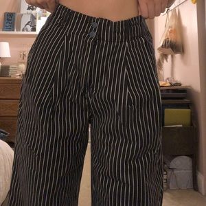 UO Black and White Wide Leg pants